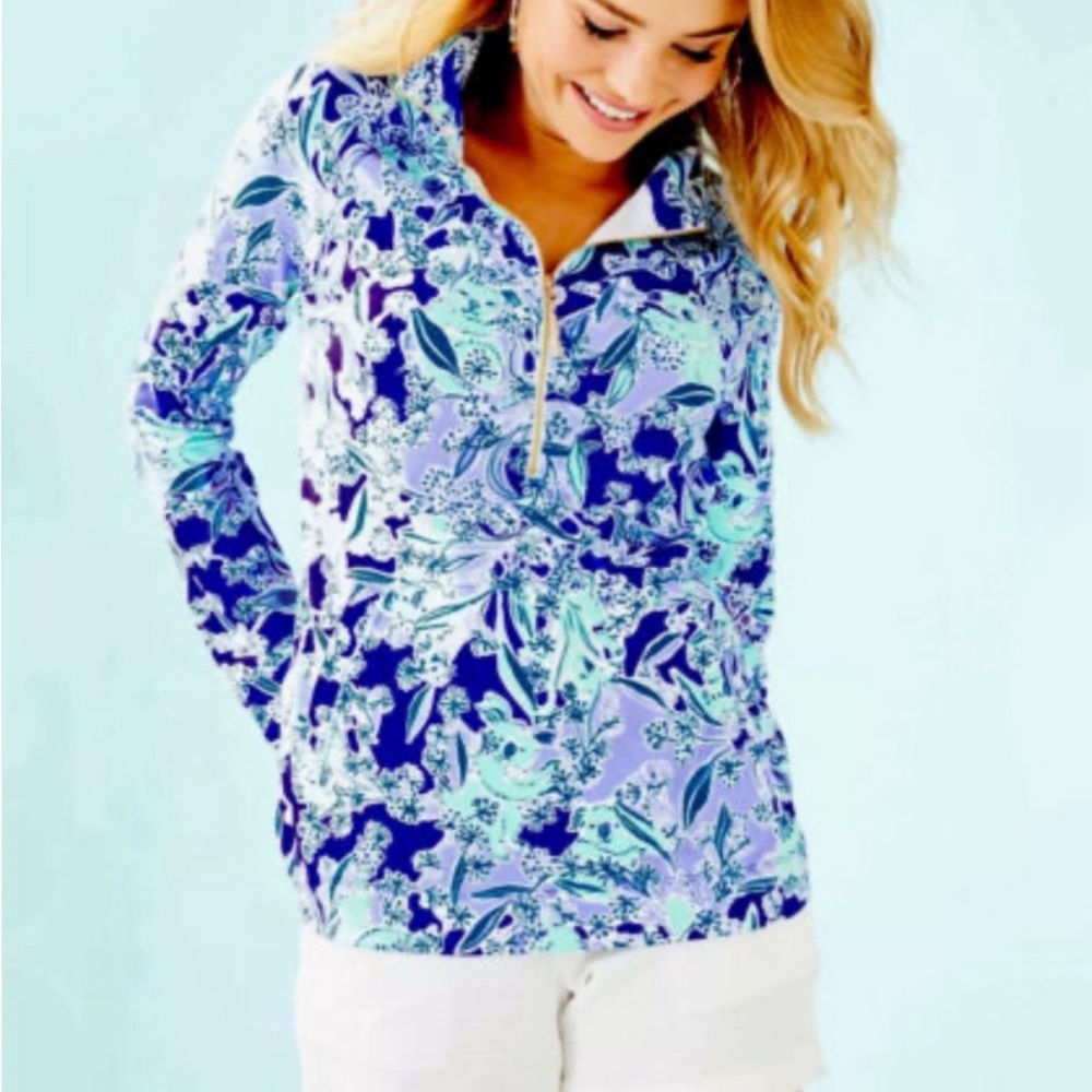 Lilly Pulitzer Pullover Half Zip Pullover Shirt -… - image 4